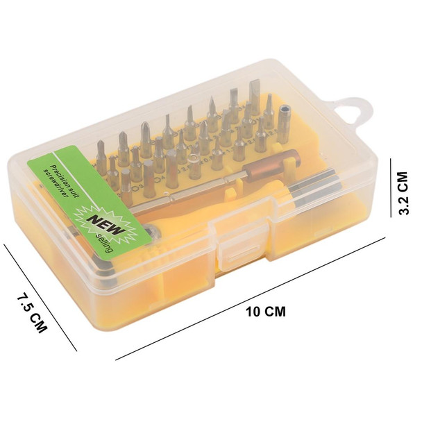 32-in-1 CRV Steel Mobile Phone Disassembly Repair Tool Multi-function Combination Screwdriver Set(Yellow)