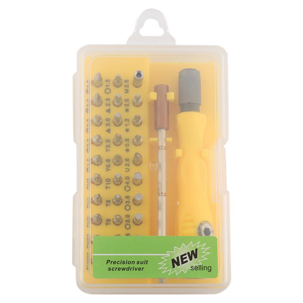 32-in-1 CRV Steel Mobile Phone Disassembly Repair Tool Multi-function Combination Screwdriver Set(Yellow)