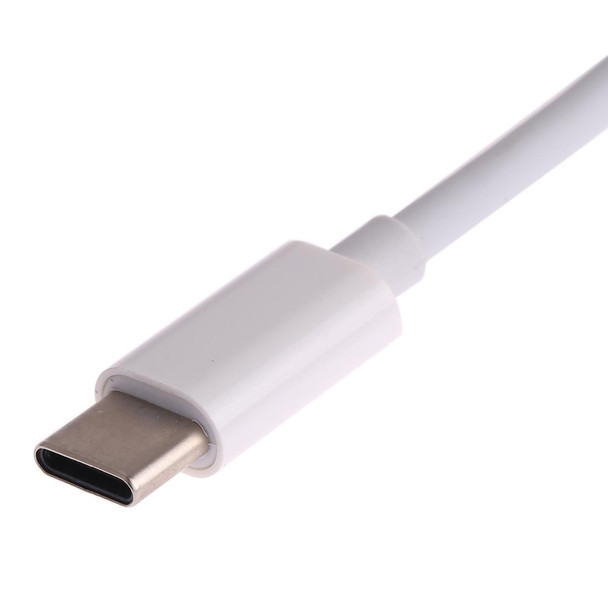 3 in 1 USB-C + 3.5mm + 3.5mm to USB-C Digital Charge Audio Adapter (White)