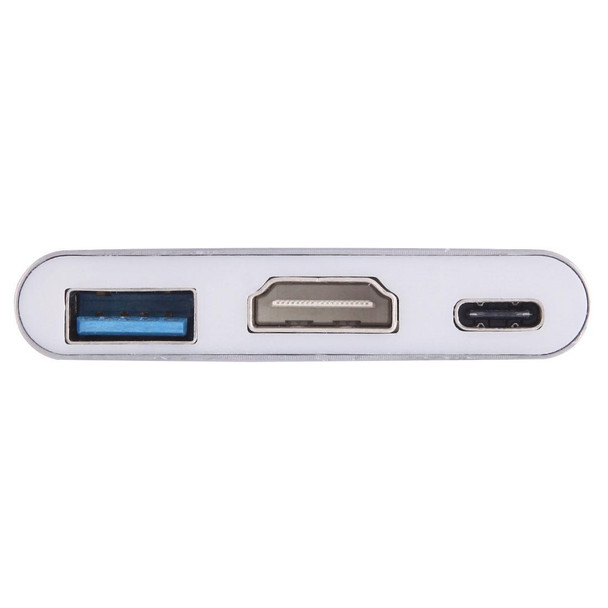 USB-C / Type-C 3.1 Male to USB-C / Type-C 3.1 Female & HDMI Female & USB 3.0 Female Adapter(Grey)