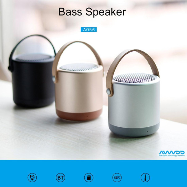 A056  Portable Outdoor Metal Bluetooth V4.1 Speaker with Mic, Support Hands-free & AUX Line In (Black)