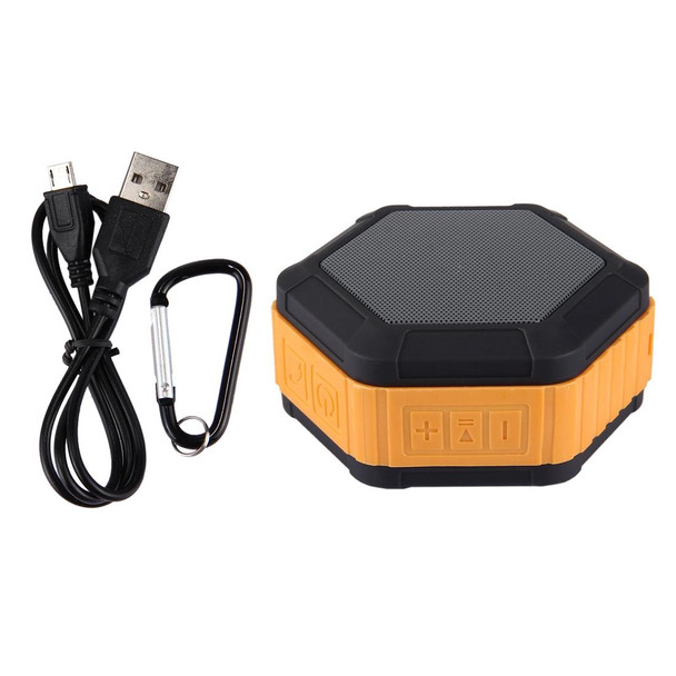 BT508 Portable Life Waterproof Bluetooth Stereo Speaker with Built-in MIC & Hook, Support Hands-free Calls & TF Card & FM, Bluetooth Distance: 10m(Orange)