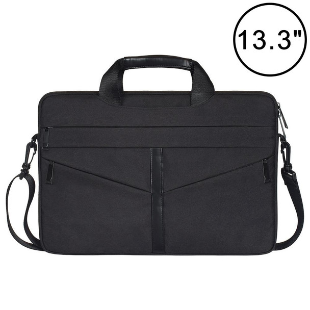 13.3 inch Breathable Wear-resistant Fashion Business Shoulder Handheld Zipper Laptop Bag with Shoulder Strap