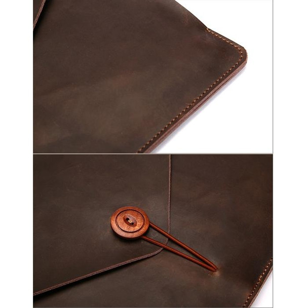 Universal Genuine Leather Business Laptop Tablet Bag, - 13.3 inch and Below Macbook, Samsung, Lenovo, Sony, DELL Alienware, CHUWI, ASUS, HP(Coffee)