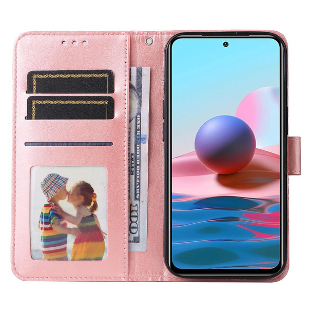 Xiaomi Redmi Note 10 4G / Note 10S 4G Embossed Sunflower Leather Phone Case(Pink)
