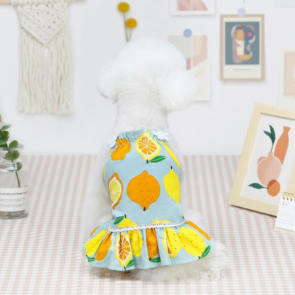 Pet Clothing Dog Cat Dress Lemon Skirt, Size: XS(Blue Gray)