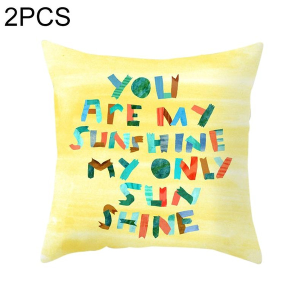 2 PCS 45x45cm Yellow Striped Pillowcase Geometric Throw Cushion Pillow Cover Printing Cushion Pillow Case Bedroom Office, Size:450*450mm(2)