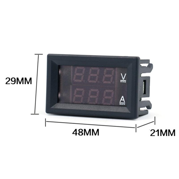 Dual-Display Voltage Current Meter Digital DC Voltage Meter, Specification: 50A (Red Blue)