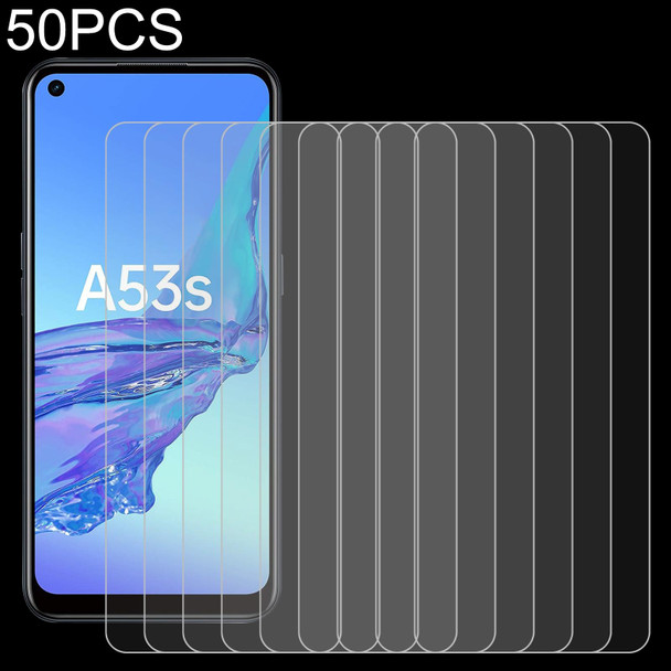 50 PCS 0.26mm 9H 2.5D Tempered Glass Film - OPPO A53s 5G