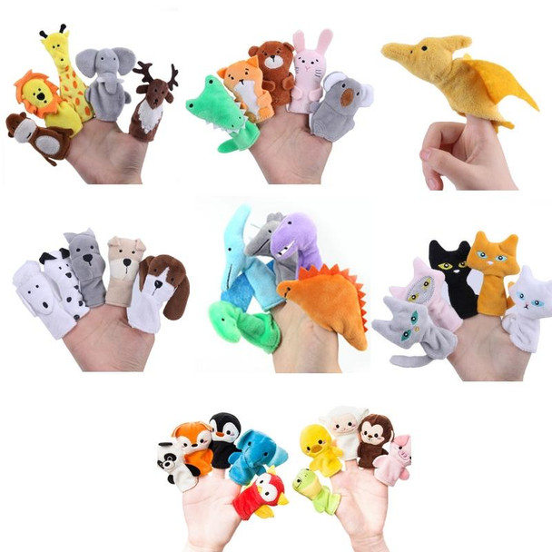 Animal Finger Dolls Plush Toys - Preschool Education, Height: 7.5cm(5 PCS/Set Forest Baby A )