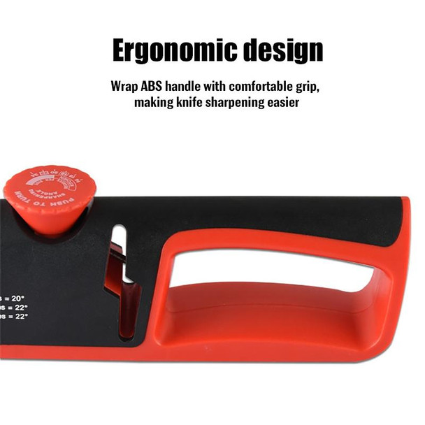 4- In-1 Adjustable Manual Knife Sharpener Multifunctional Knife Sharpener(Black Red)