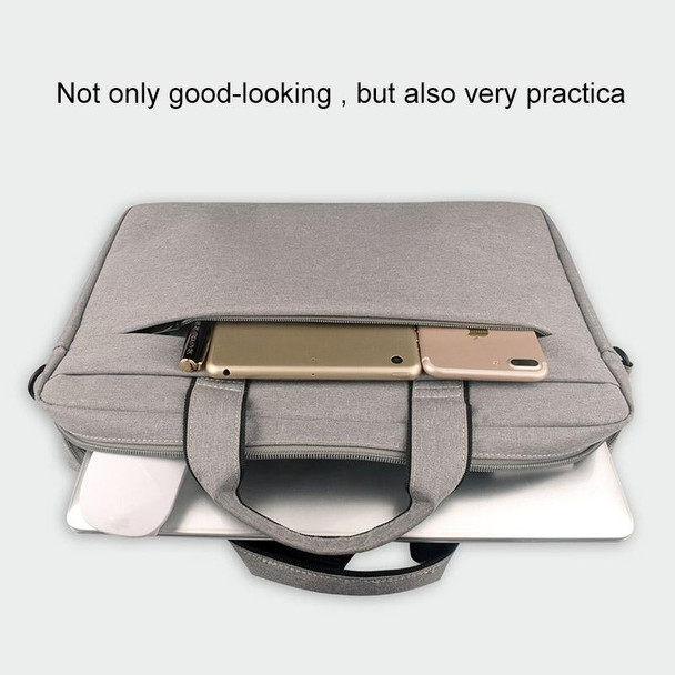 Breathable Wear-resistant Thin and Light Fashion Shoulder Handheld Zipper Laptop Bag with Shoulder Strap, - 14.0 inch and Below Macbook, Samsung, Lenovo, Sony, DELL Alienware, CHUWI, ASUS, HP(Dark Gr