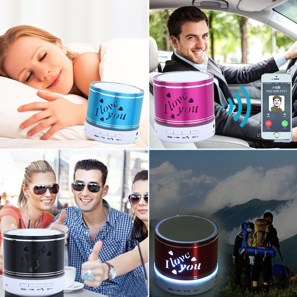 A9L Mini Portable Bluetooth Stereo Speaker with RGB LED Light, Built-in MIC, Support Hands-free Calls & TF Card & AUX(Red)