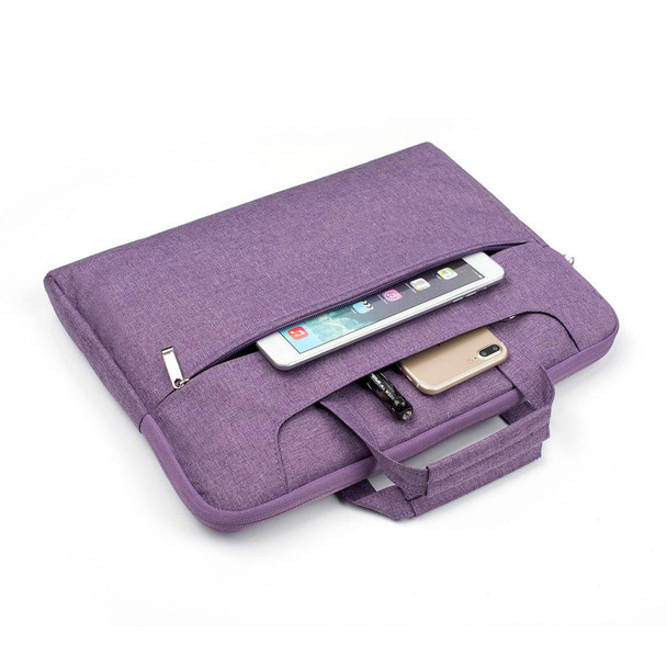 Portable One Shoulder Handheld Zipper Laptop Bag, - 15.4 inch and Below Macbook, Samsung, Lenovo, Sony, DELL Alienware, CHUWI, ASUS, HP (Purple)