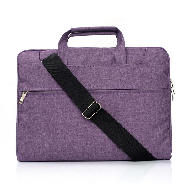 Portable One Shoulder Handheld Zipper Laptop Bag, - 15.4 inch and Below Macbook, Samsung, Lenovo, Sony, DELL Alienware, CHUWI, ASUS, HP (Purple)