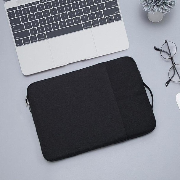 11.6 inch Universal Fashion Soft Laptop Denim Bags Portable Zipper Notebook Laptop Case Pouch for MacBook Air, Lenovo and other Laptops, Size: 32.2x21.8x2cm(Black)