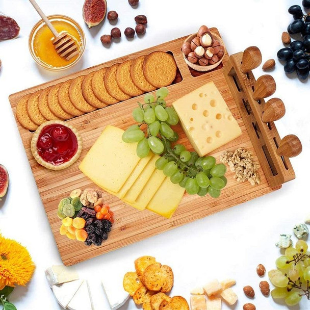 Bamboo Cheese Board Charcuterie Board Sets(36x29x1.5cm)