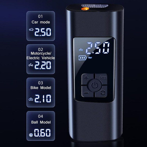 Car Portable Digital Display Electric Air Pump, Specification: 2712 Wireless Version 6000 mAh