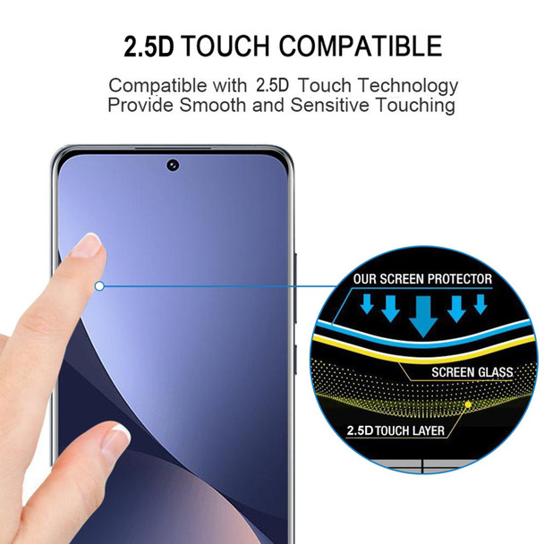 Edge Glue 9H HD 3D Curved Edge Tempered Glass Film - Xiaomi 12X / 12 / 12S(Black)