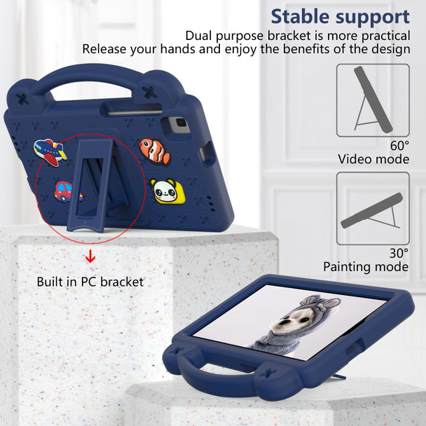 Samsung Galaxy Tab A7 Lite 8.7 2021 T220/T225 Handle Kickstand Children EVA Shockproof Tablet Case(Navy Blue)