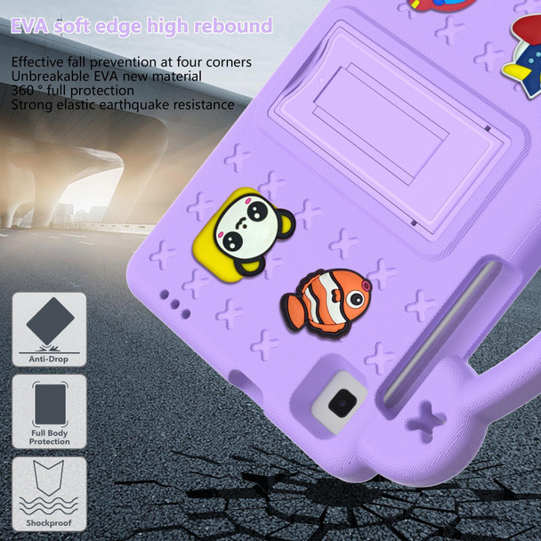 Samsung Galaxy Tab A7 Lite 8.7 2021 T220/T225 Handle Kickstand Children EVA Shockproof Tablet Case(Lighte Purple)