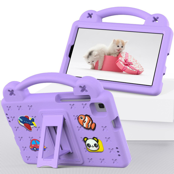 Samsung Galaxy Tab A7 Lite 8.7 2021 T220/T225 Handle Kickstand Children EVA Shockproof Tablet Case(Lighte Purple)