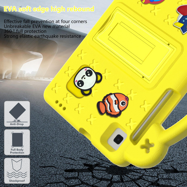 Samsung Galaxy Tab A7 Lite 8.7 2021 T220/T225 Handle Kickstand Children EVA Shockproof Tablet Case(Yellow)