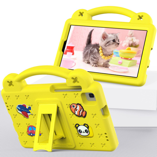 Samsung Galaxy Tab A7 Lite 8.7 2021 T220/T225 Handle Kickstand Children EVA Shockproof Tablet Case(Yellow)