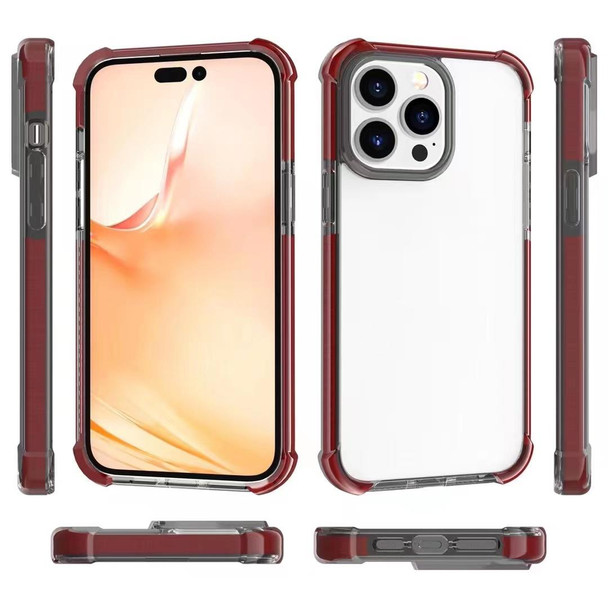 Acrylic Four Corners Shockproof Phone Case - iPhone 14 Pro Max (Transparent Orange)