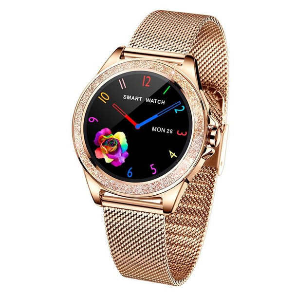 M6003 Stainless Steel Mesh Strap Fashion Smart Watch for Women, Support Heart Rate Monitoring & Pedometer & Sleep Monitoring & Calories(Rose Gold)