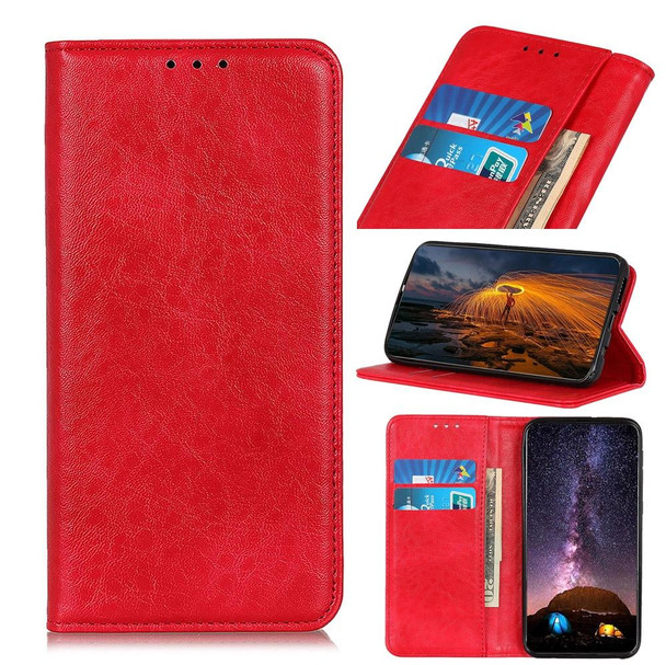 Xiaomi Redmi 9A Magnetic Crazy Horse Texture Horizontal Flip Leather Case with Holder & Card Slots & Wallet(Red)