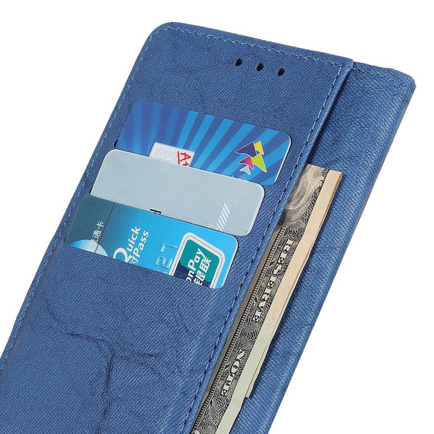 Samsung Galaxy S20 FE 5G / S20 Fan Edition / S20 Lite Copper Buckle Retro Crazy Horse Texture Horizontal Flip Leather Case with Holder & Card Slots & Wallet(Blue)