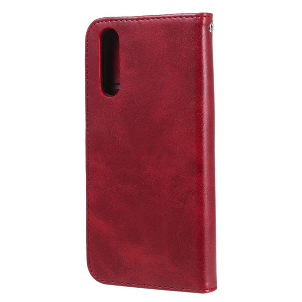 Sony Xperia 10 II Fashion Calf Texture Zipper Horizontal Flip Leather Case with Holder & Card Slots & Wallet Function(Red)