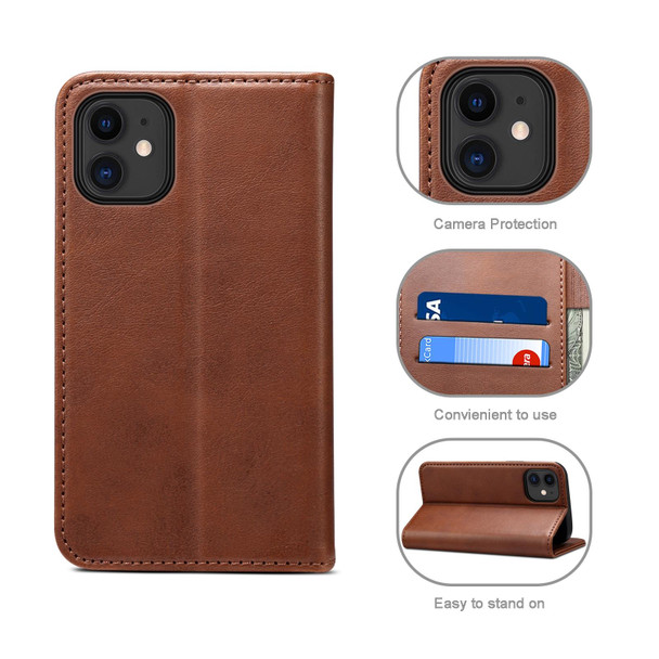 Calf Texture Horizontal Flip Leatherette Case with Holder & Card Slots & Wallet - iPhone 12 mini(Brown)