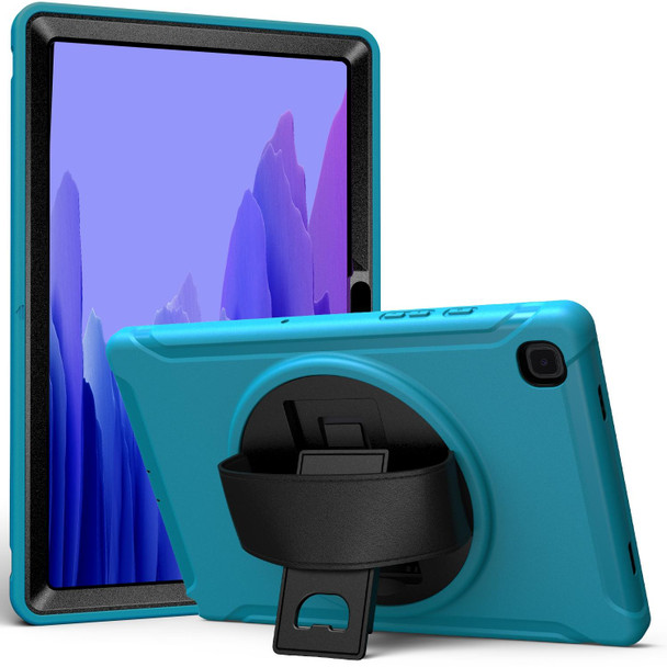 Samsung Galaxy Tab A7 10.4 (2020) 360 Degree Rotation PC + TPU Protective Case with Holder & Hand Strap(Light Blue)