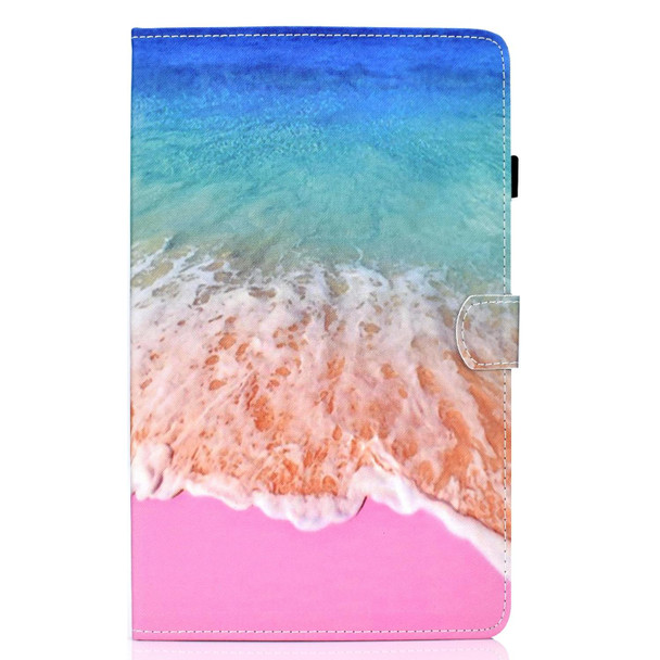 Samsung Galaxy Tab A7 (2020) T500 Colored Drawing Pattern Horizontal Flip PU Leather Case with Holder & Card Slots & Anti-skid Strip & Sleep / Wake-up Function(Ocean)