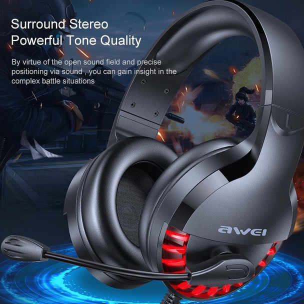 AWEI ES-770i Adjustable E-sports Gaming Headset with Mic(Black)