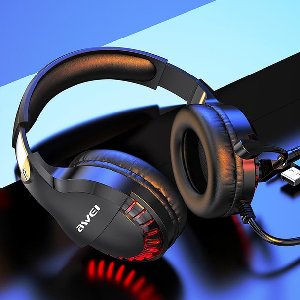 AWEI ES-770i Adjustable E-sports Gaming Headset with Mic(Black)