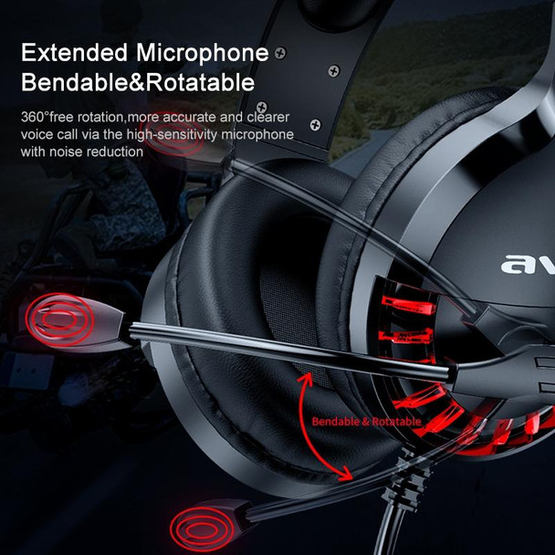 AWEI ES-770i Adjustable E-sports Gaming Headset with Mic(Black)