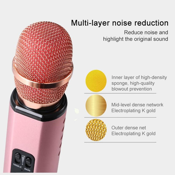 K6 Bluetooth 4.2 Karaoke Live Stereo Sound Wireless Bluetooth Condenser Microphone (Silver)