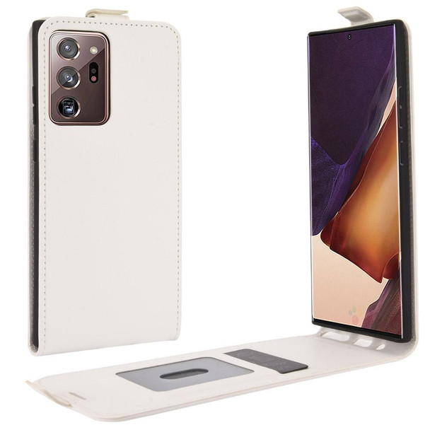 Samsung Galaxy Note20 Ultra 5G R64 Texture Single Vertical Flip Leather Protective Case with Card Slots & Photo Frame(White)