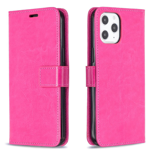 iPhone 12 Pro Max Crazy Horse Texture Horizontal Flip Leather Case with Holder & Card Slots & Wallet & Photo Frame(Rose Red)