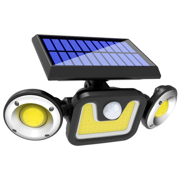 16W Solar Three-head Wall Lamp Outdoor Waterproof Human Body Induction Courtyard Wall Lamp