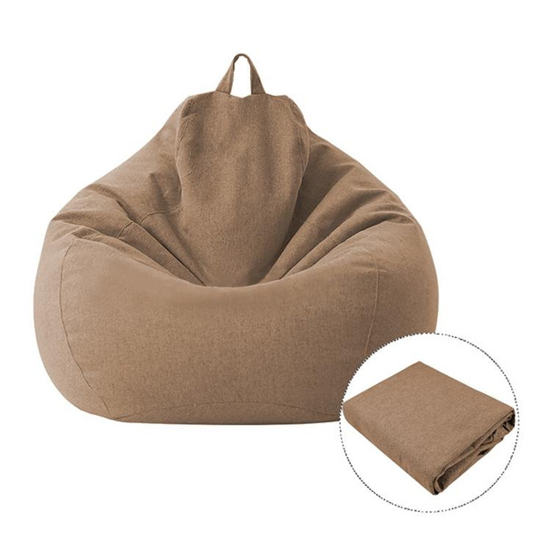 Lazy Sofa Bean Bag Chair Fabric Cover, Size: 70x80cm(Brown)