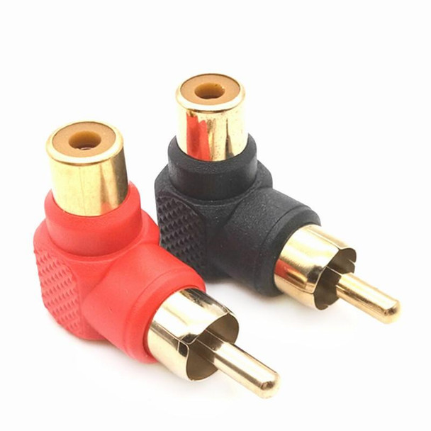 20 PCS / 10 Pairs L-shaped Lotus RCA Right Angle Elbow RCA Male to Female Audio Adapter(Color Random Delivery)
