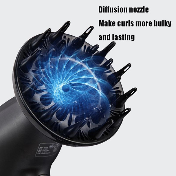 Lescolton 9809 Household Smart High-power Cold Hot Wind Leafless Negative Ion Hair Dryer with Hair Comb, Plug Type:US Plug(Black)