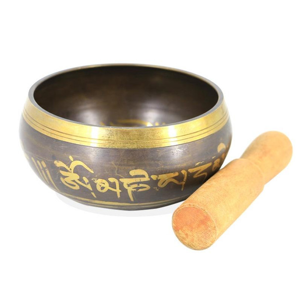 FB02-T8 Buddha Sound Bowl Yoga Meditation Bowl Home Decoration, Random Color And Pattern Delivery, Size: 12.5cm(Bowl+Small Wooden Stick)