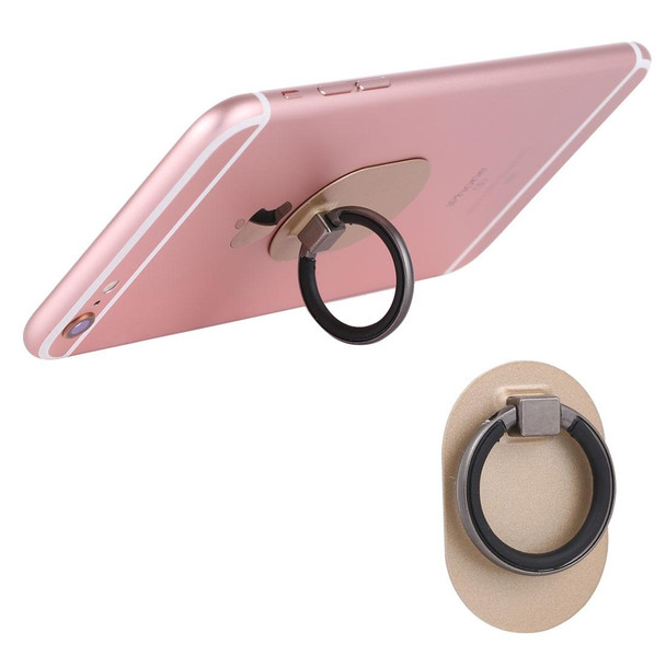 Universal Phone Adhesive Metal Plate 360 Degree Rotation Stand Finger Grip Ring Holder, - iPhone, iPad, Samsung, other Smartphones and Tablets (Gold)