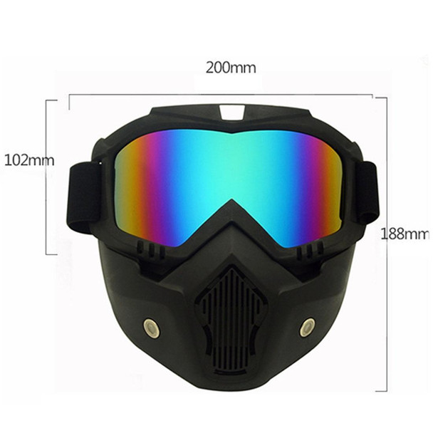 Motorcycle Off-road Helmet Mask Detachable Windproof Goggles Glasses(Silver)