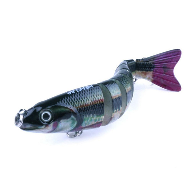 HENGJIA JM027-X 12.7cm 18g Multi-section Plastic Hard Baits Artificial Fishing Lures with Treble Hook, Random Color Delivery